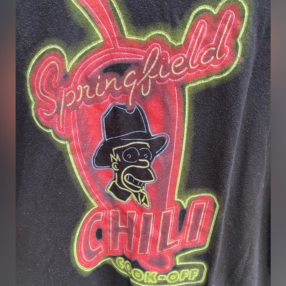 The Simpsons Black Neon medium shirt Homer Chili Cook Off